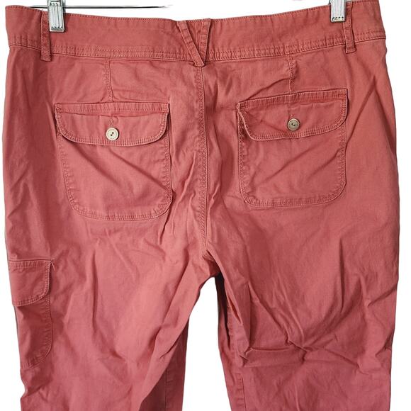 Gloria Vanderbilt Women's Coral Pink Capri Embroidered Floral Pants Size 10 - Picture 3 of 6